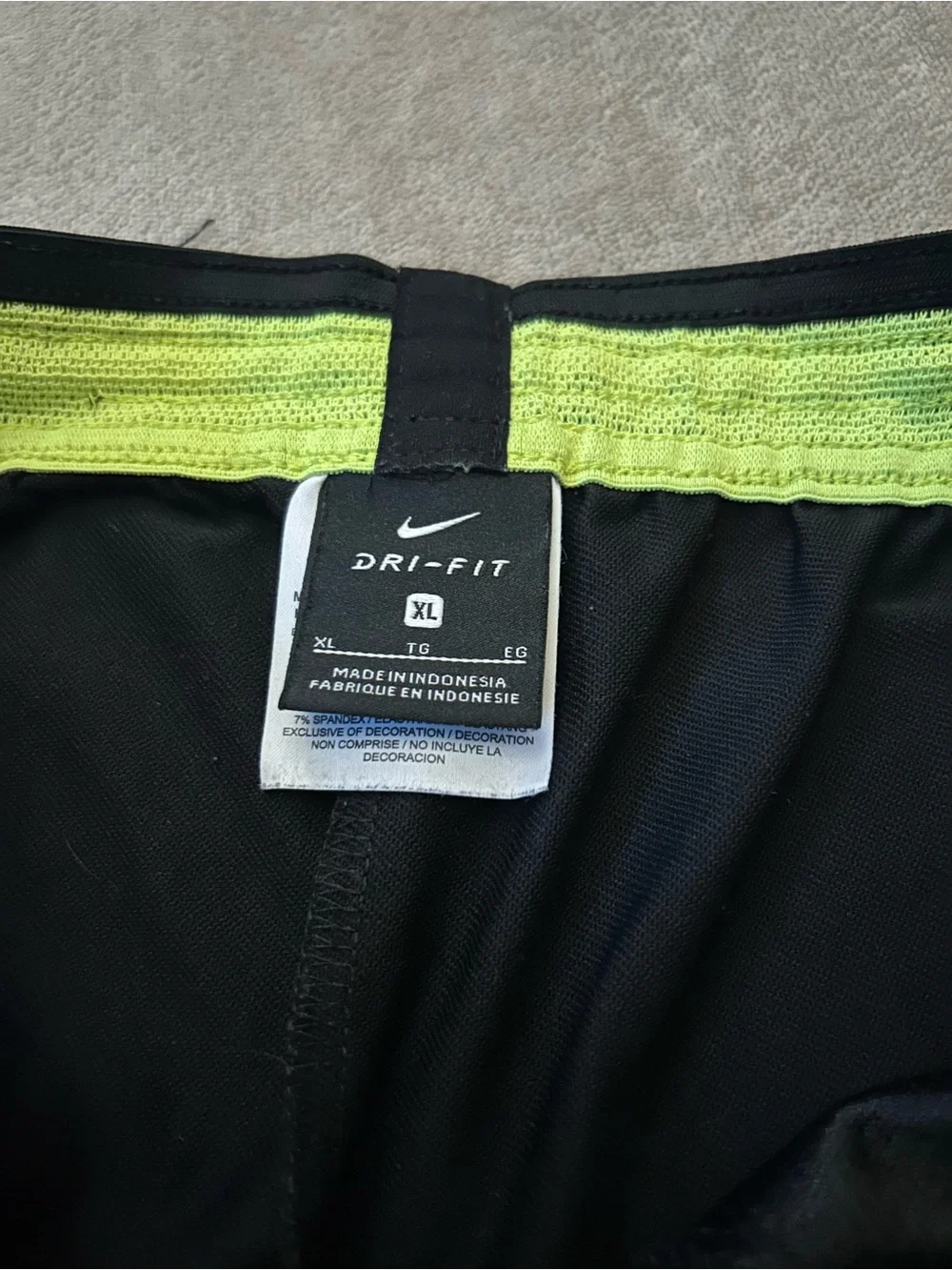 Kids XL Nike Black Joggers with Neon Yellow Swoosh